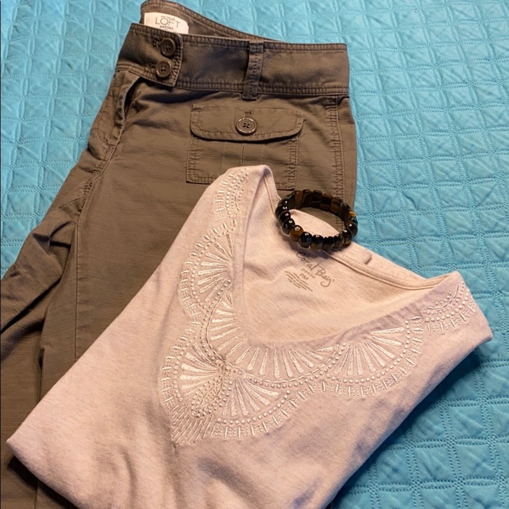 Ann Taylor LOFT Peddle Pushers - Taupe 2P